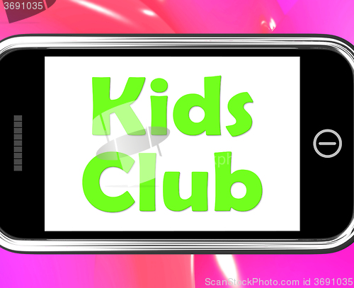 Image of Kids  Club On Phone Means Children\'s Activities