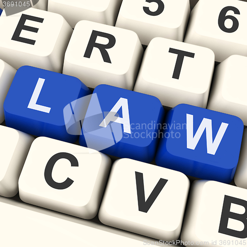 Image of Law Key Shows Legal Or Judicial\r