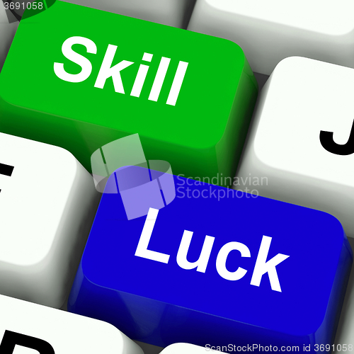 Image of Skill And Luck Keys Mean Strategy Or Chance