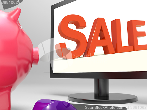 Image of Sale Screen Shows Retail Marketing And Promotion