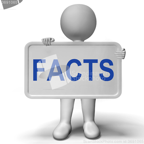 Image of Facts Sign Shows True Information And Data