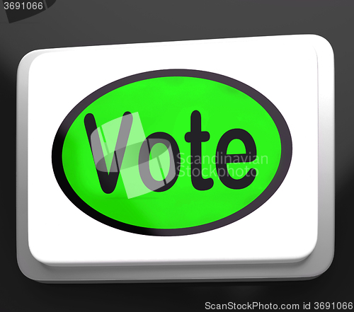 Image of Vote Button Shows Options Voting Or Choice