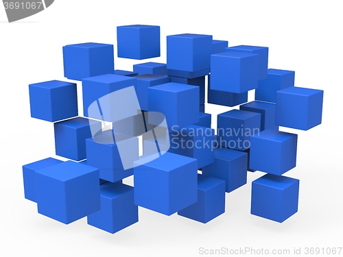 Image of Exploded Blocks Shows Unorganized Puzzle
