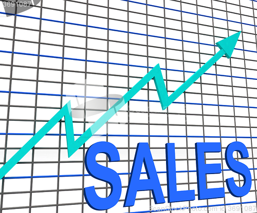 Image of Sales Chart Graph Shows Increasing Profits Trade