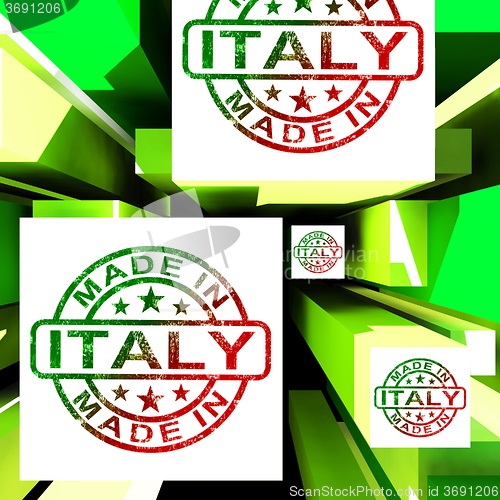 Image of Made In Italy On Cubes Shows Italian Manufacture