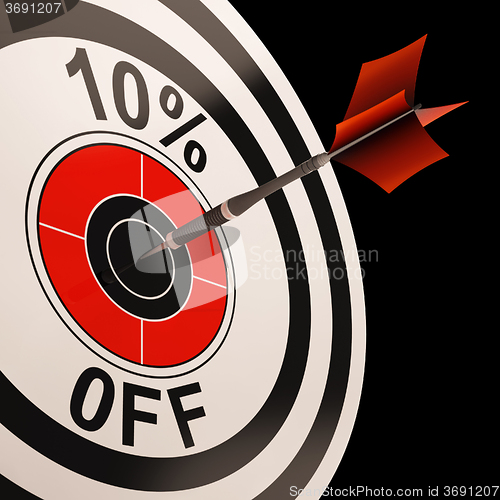 Image of 10 Percent Off Shows Percentage Reduction On Price