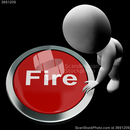 Image of Fire Button Means Emergency Evacuation And 111