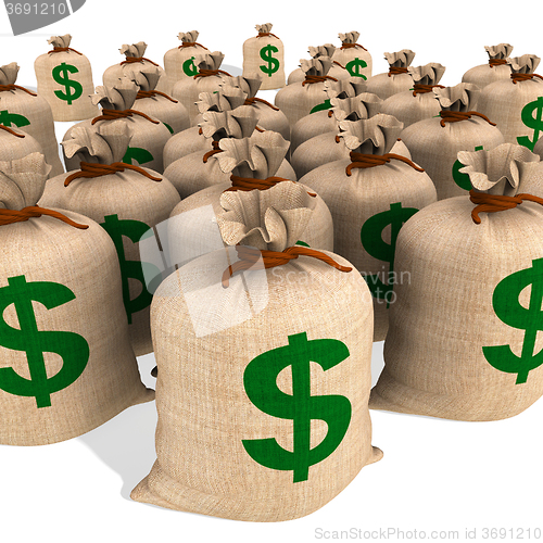 Image of Bags Of Money Showing American Finances