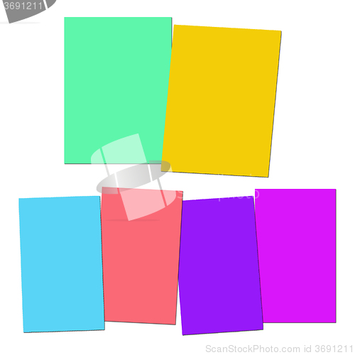 Image of Two And Four Blank Paper Slips Show Copyspace For 2 Or 4 Letter 