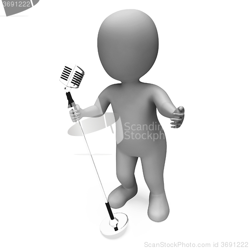 Image of Singer Mic Shows Music Song Or Karaoke Microphone Concert