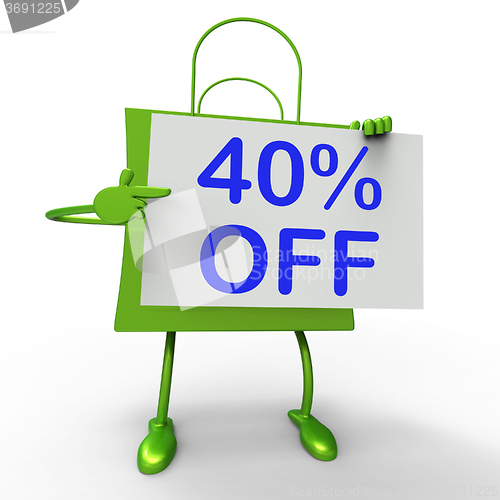 Image of Forty Percent Reduced On Shopping Bags Shows 40 Bargains