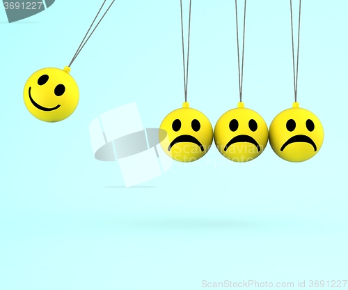 Image of Happy And Sad Smileys Shows Emotions