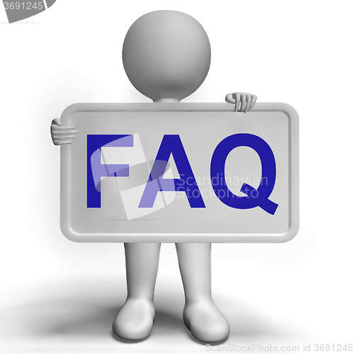 Image of Faq Signboard As Symbol For Information Or Assisting