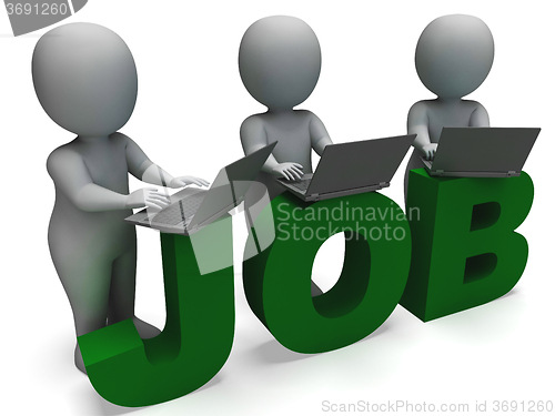Image of Job Online Shows Web Employment Search