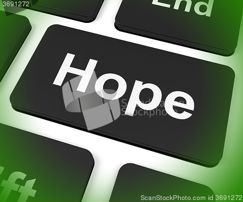 Image of Hope Key Shows Hoping Hopeful Wishing Or Wishful