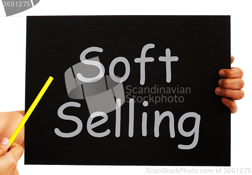 Image of Soft Selling Blackboard Means Casual Advertising Technique