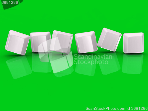 Image of Six Blank Tiles Show Background For 6 Letter Word