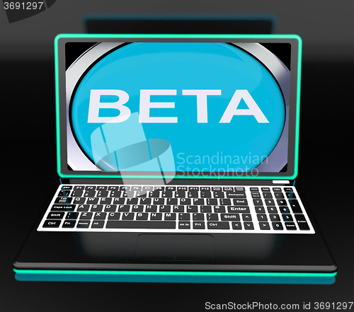 Image of Beta On Laptop Shows Online Trial Software Or Development