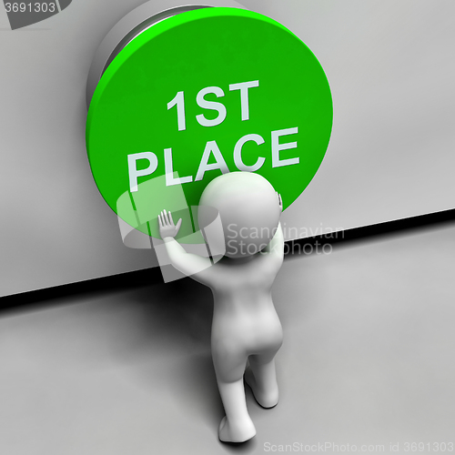 Image of First Place Button Shows 1st Place And Winner