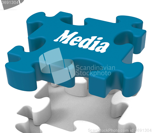 Image of Media Jigsaw Shows Tvs News Newspapers Radio Or Tv