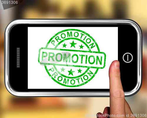 Image of Promotion On Smartphone Shows Special Promotions