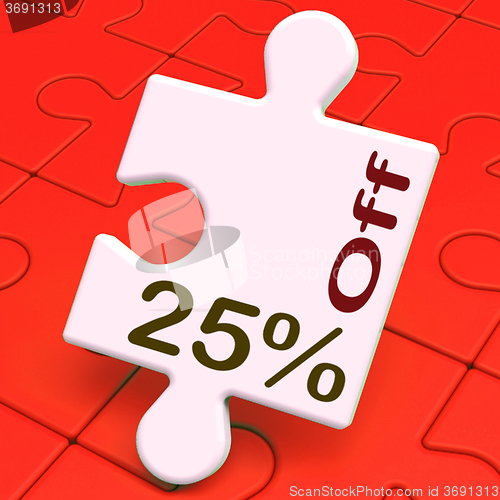 Image of Twenty Five Percent Off Puzzle Means Reduction Or Sale 25%