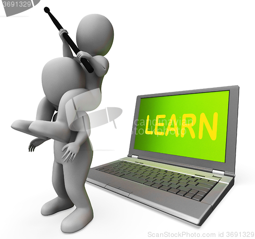 Image of Learn Characters Laptop Shows Web Training Or Studying