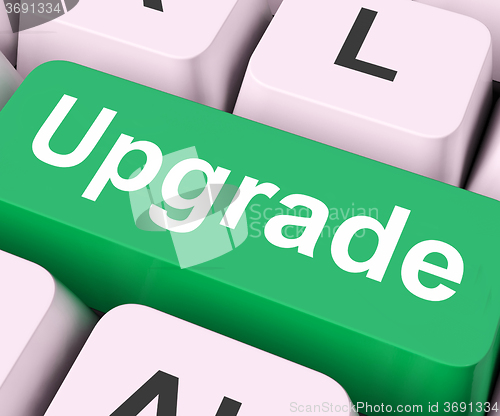 Image of Upgrade Key Means Improve Or Update\r