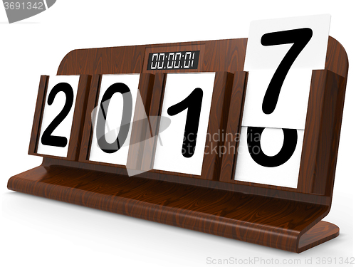 Image of Desk Calendar Represents Year Two Thousand Seventeen