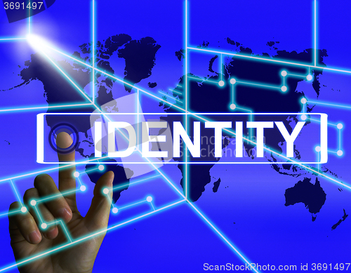 Image of Identity Screen Represents Worldwide or International Identifica