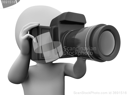 Image of Photo Character Shows Taking An Image Dslr And Photograph