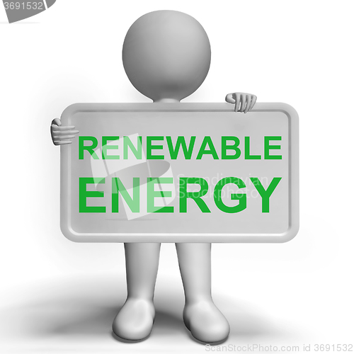 Image of Renewable Energy Sign Showing  Recycling Or Reuse