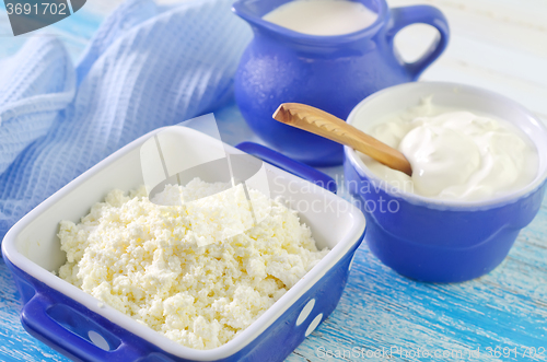 Image of cottage,milk and sour cream