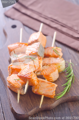 Image of salmon kebab