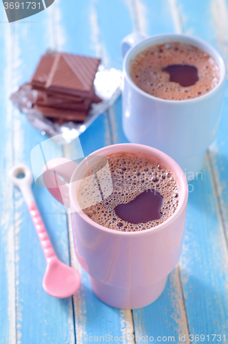 Image of cocoa drink and chocolate