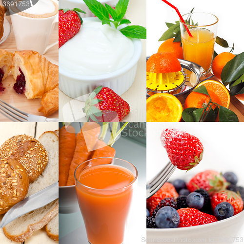 Image of ealthy vegetarian breakfast collage
