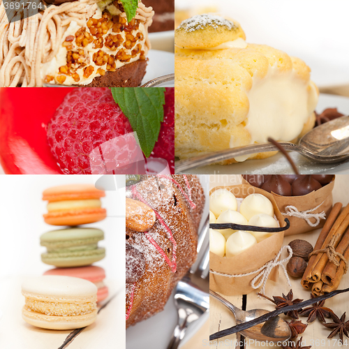 Image of fresh dessert cake collage 