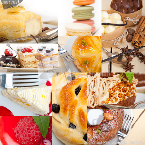 Image of fresh dessert cake collage 