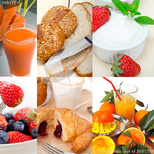 Image of ealthy vegetarian breakfast collage