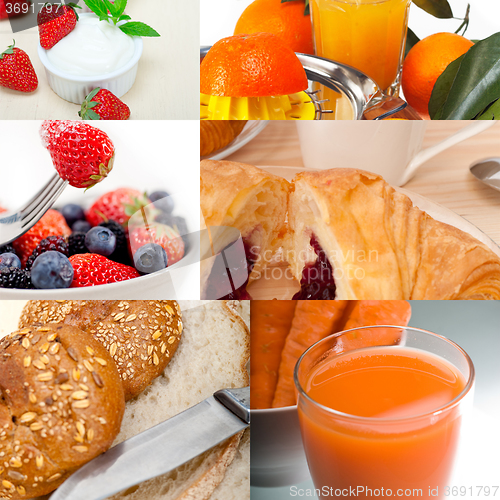 Image of ealthy vegetarian breakfast collage