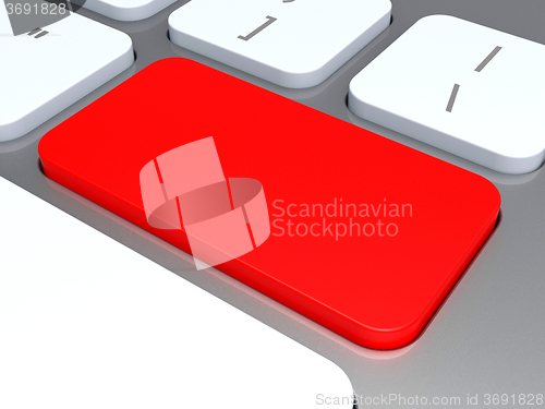 Image of Blank Keyboard Key Shows Red Empty Copyspace Keypad