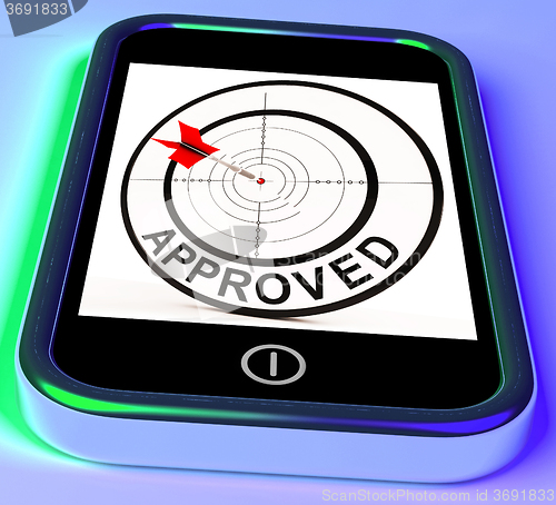 Image of Approved Smartphone Shows Accepted Authorised Or Endorsed