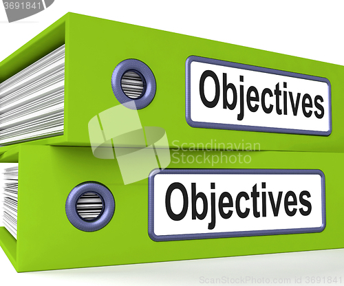 Image of Objectives Folders Mean Business Goals And Targets