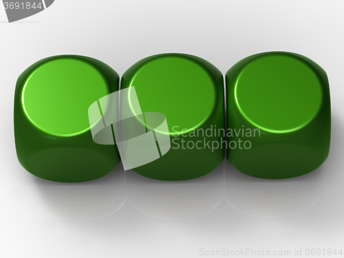 Image of Three Blank Dice Show Background For 3 Letter Word