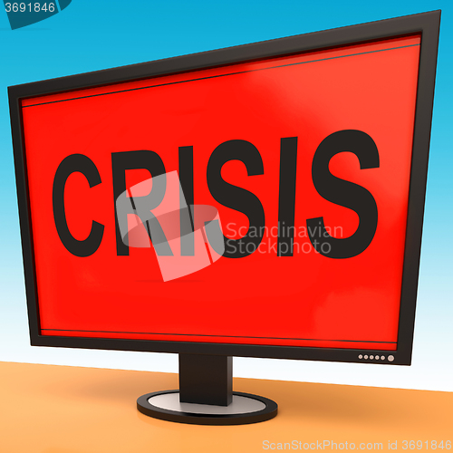 Image of Crisis Monitor Means Calamity Trouble Or Critical Situation