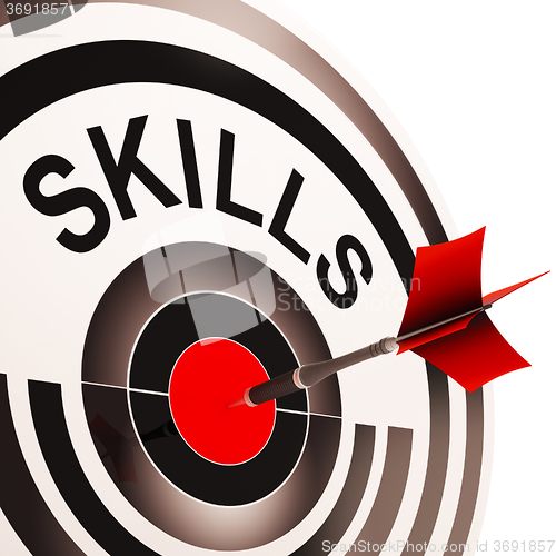 Image of Skills Target Shows Aptitude, Competence And Abilities