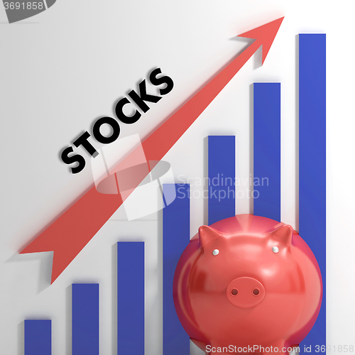 Image of Raising Stocks Chart Shows Monetary Growth