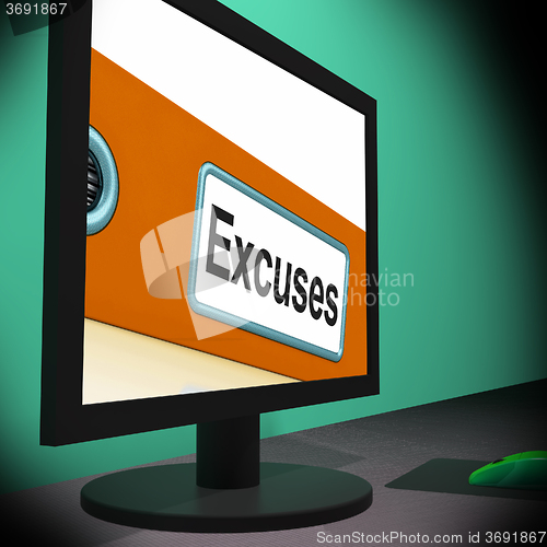 Image of Excuses On Monitor Shows Reasons