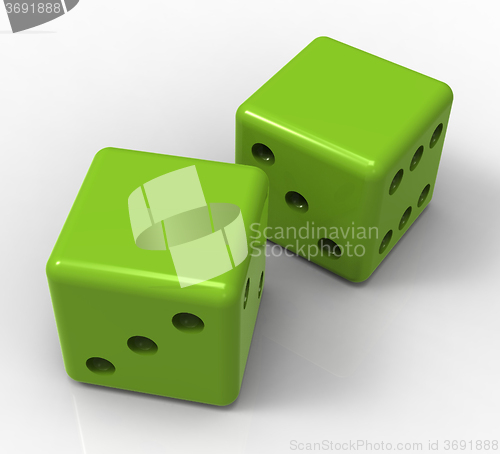 Image of Blank Green Dice Shows Copyspace Gambling And Luck