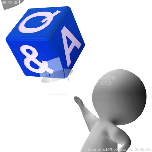 Image of Question Answer Dice Showing Help And Assistance